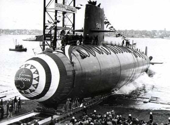 O submarino USS Scorpion com dois mísseis nucleares afundou próximo a Ilha dos Açores e nunca foi encontrado (US Navy)