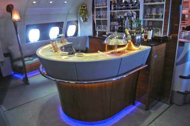 Bar do Airbus A380 é um dos diferenciais