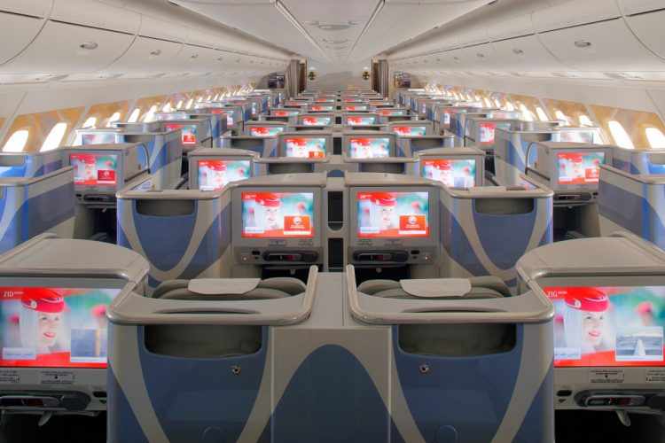 Classe executiva do A380 da Emirates