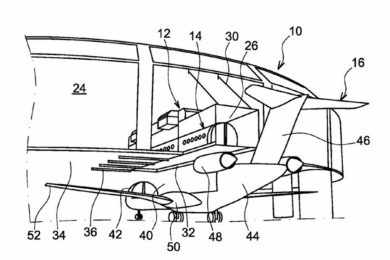 A ideia pode acelerar os processos de embarque e desembarque nos aeroportos (USPTO/Airbus)