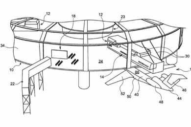 A ideia da Airbus exige uma mudança radical nos aeroportos (USPTO/Airbus)