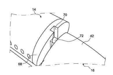 Detalhe do encaixe entre o avião e a cabine de passageiros (USPTO/Airbus)