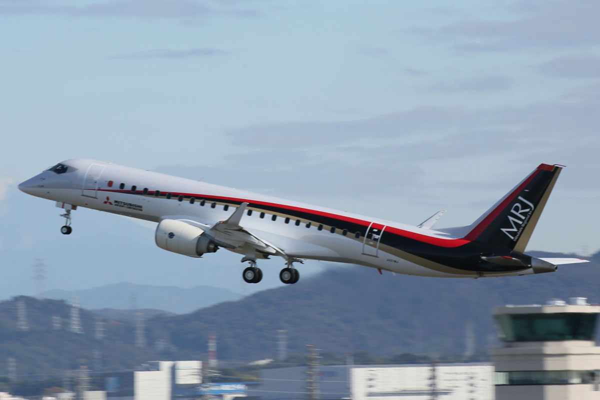 O primeiro protótipo do Mitsubishi MRJ voou no início deste ano (Mitsubishi)