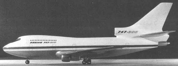 A Boeing chegou a pensar em uma versão com três motores no projeto do 747 SP (Boeing)