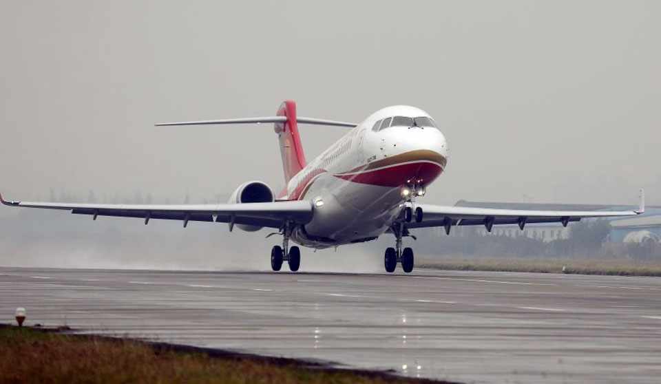 O jato regional da Comac tem alcance de 2.200 km (Chengdu Airlines)