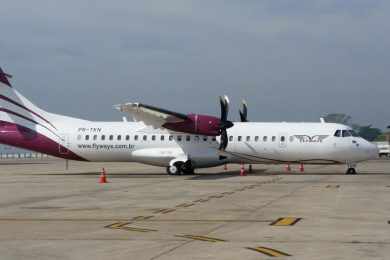 O ATR-72 (ex-Azul) já recebeu as cores da Flyways e todos as mudanças a bordo (Flyways)