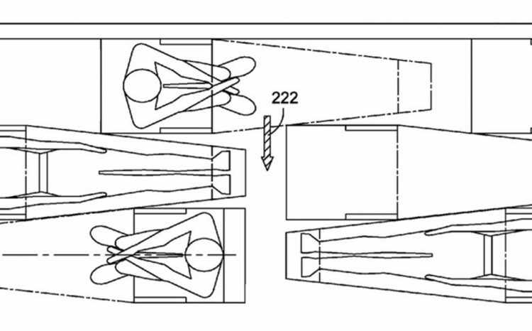 As setas mostram as saídas para o corredor (US Patents/Boeing)