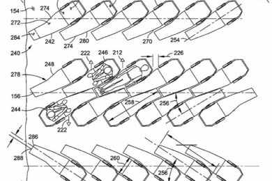 A Boeing propôs assentos em diferentes posições. Nenhuma parece ser boa... (US Patents/Boeing)