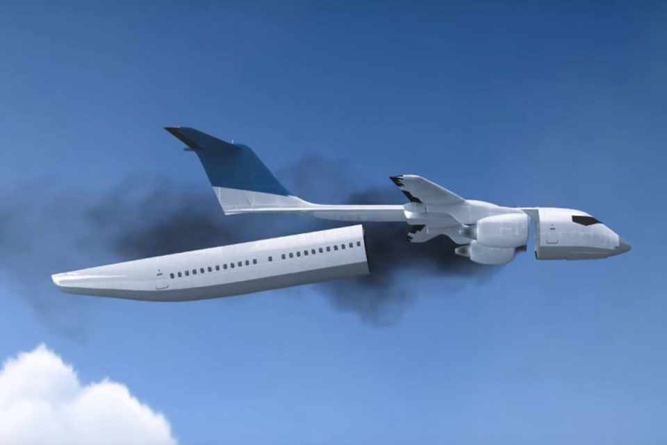 Cabine que se solta do avião promete salvar todos os passageiros. Mas e os pilotos? (Reprodução/Youtube)