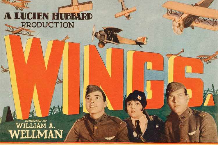 O filme Wings recebeu um investimento de US$ 2 milhões, uma quantia escandalosa para os anos 1920 (Domínio Público)