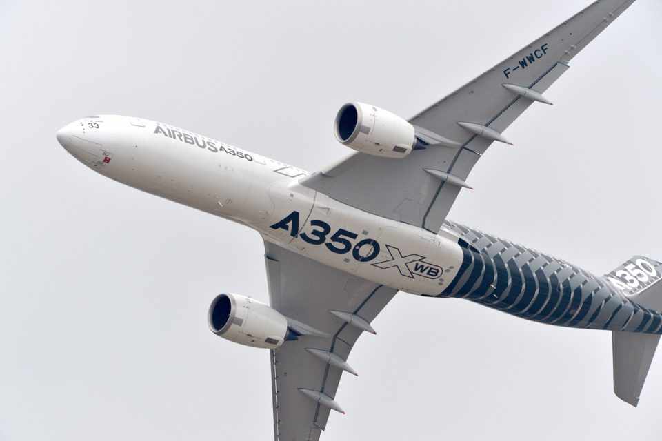 O A350 tem alcance de 15.300 km (Airbus)