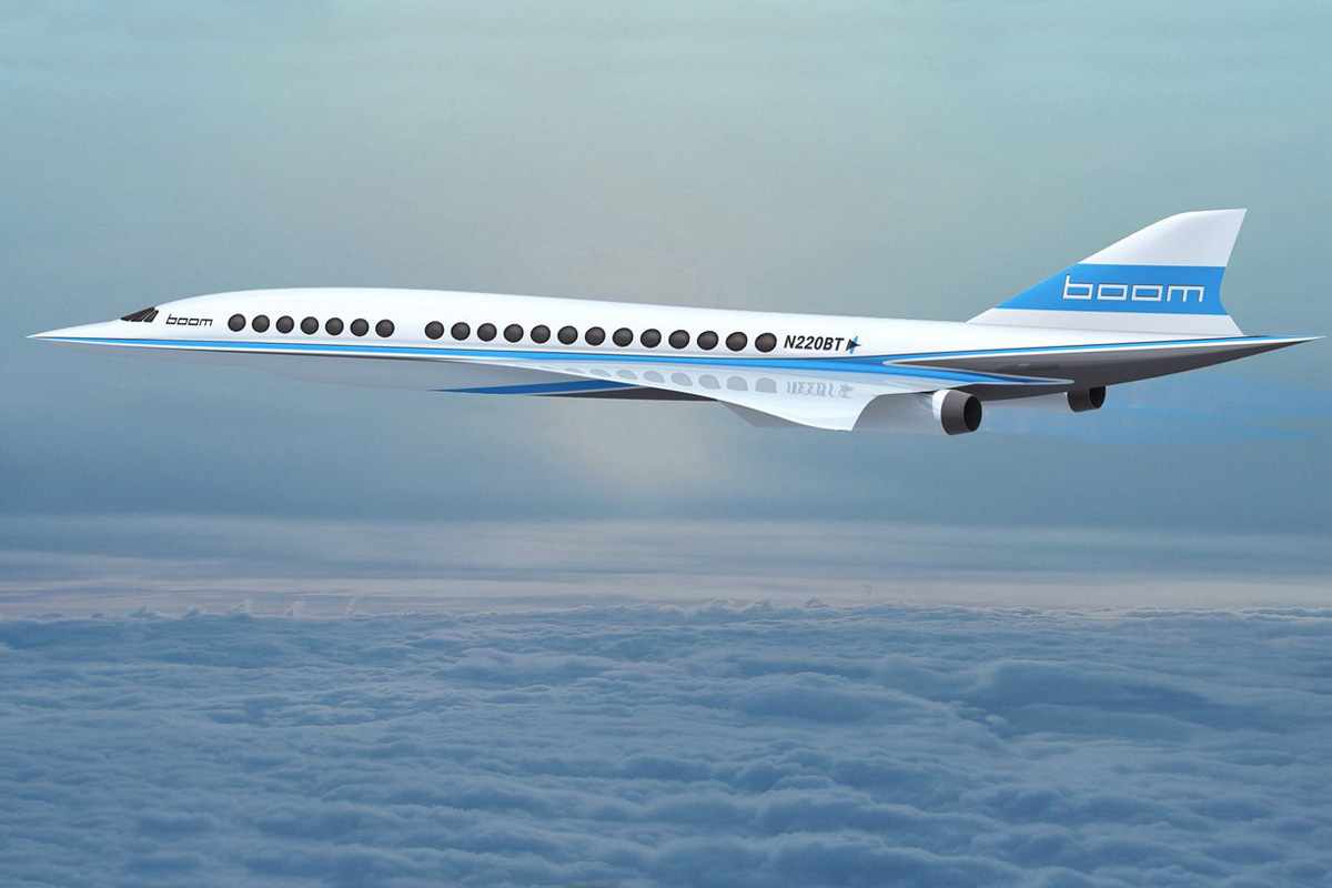 Segundo estimativas, o Boom poderá transportar 40 passageiros a mais de 2.700 km/h (Boom Technology)