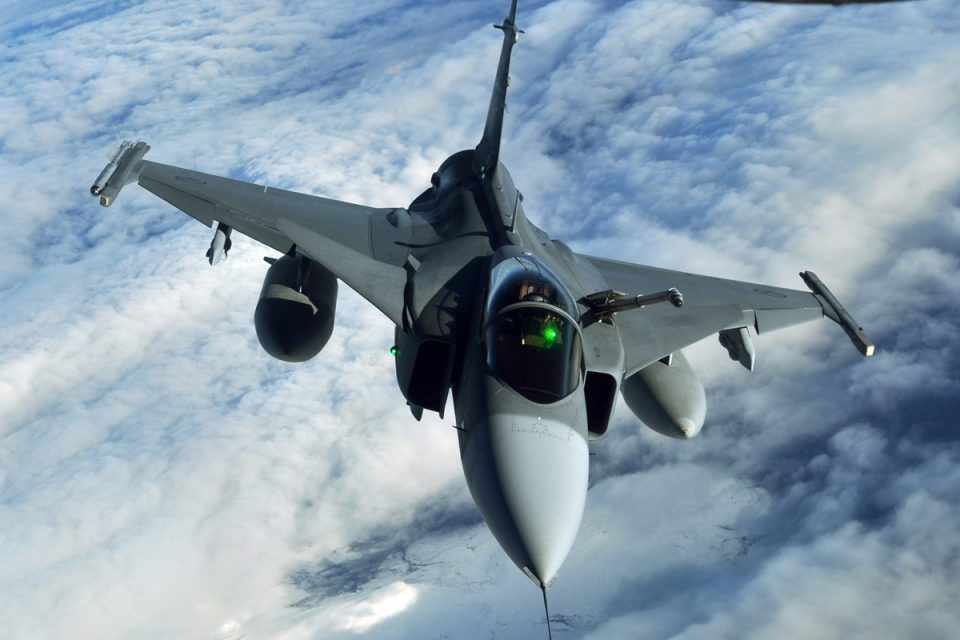 Os caças Gripen (não "NG") também voa em países como África do Sul e República Tcheca, além da Suécia (Domínio Público)