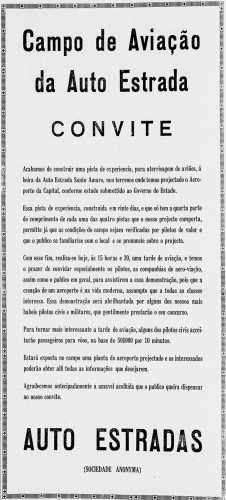 Manifesto de inauguração do Aeroporto de Congonhas, no dia 12 de Abril de 1936 (Domínio Público)