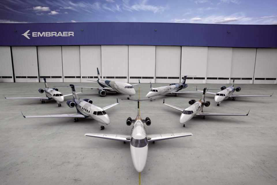 A Embraer já tem sete opções de jatos executivos, em três famílias (Embraer)