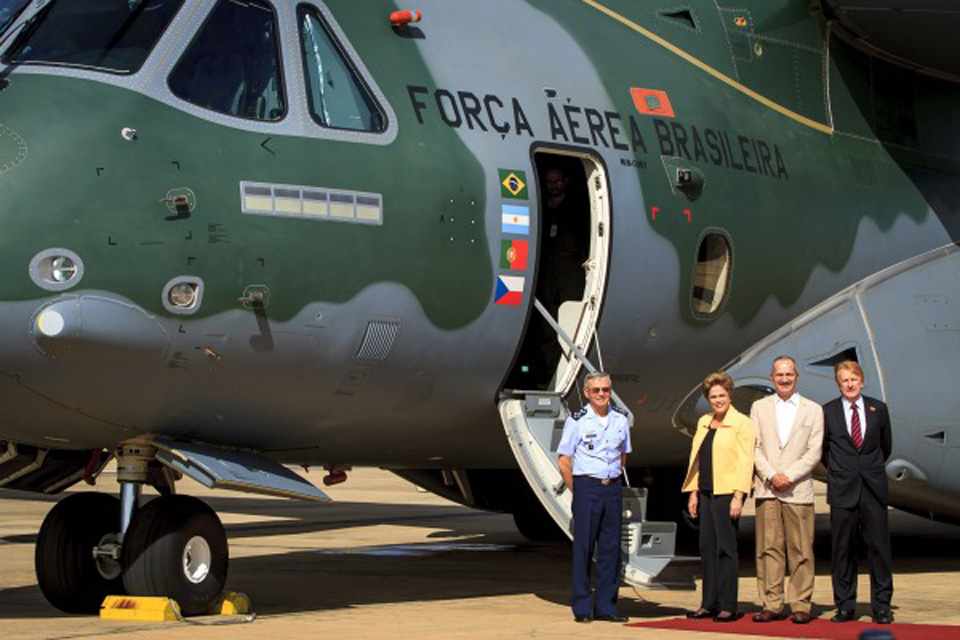 Essa foi a primeira vez que o KC-390 pousou em Brasília (FAB)