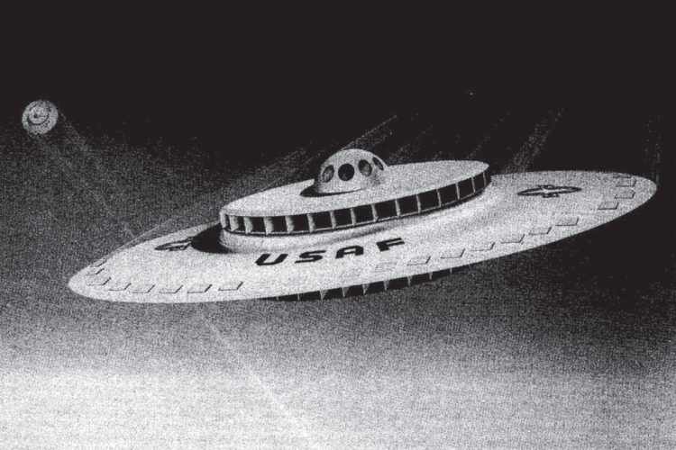 Ilustração do planejado caça 'disco voador' que consta nos documentos da Força Aérea dos Estados Unidos