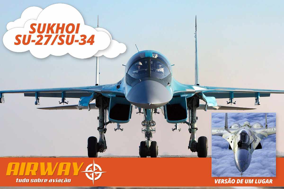 Versão de ataque, o Su-34 ganhou bico de pato no lugar da parte frontal elegante do Su-27
