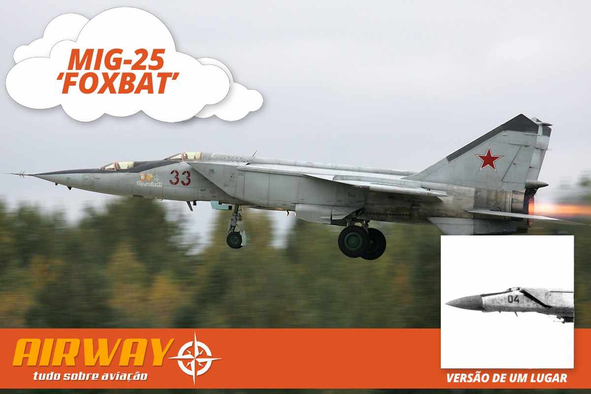 Caça mais veloz do mundo por anos, o russo MiG-25 deixou o radar no hangar para poder levar um segundo piloto na versão de treinamento