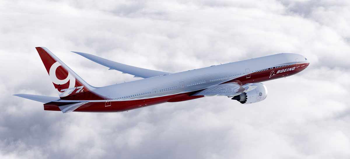 O Boeing 777X deve estrear em meados de 2020 (Boeing)