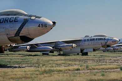 O B-47, primeiro bombardeiro americano a jato, em Davis Monthan