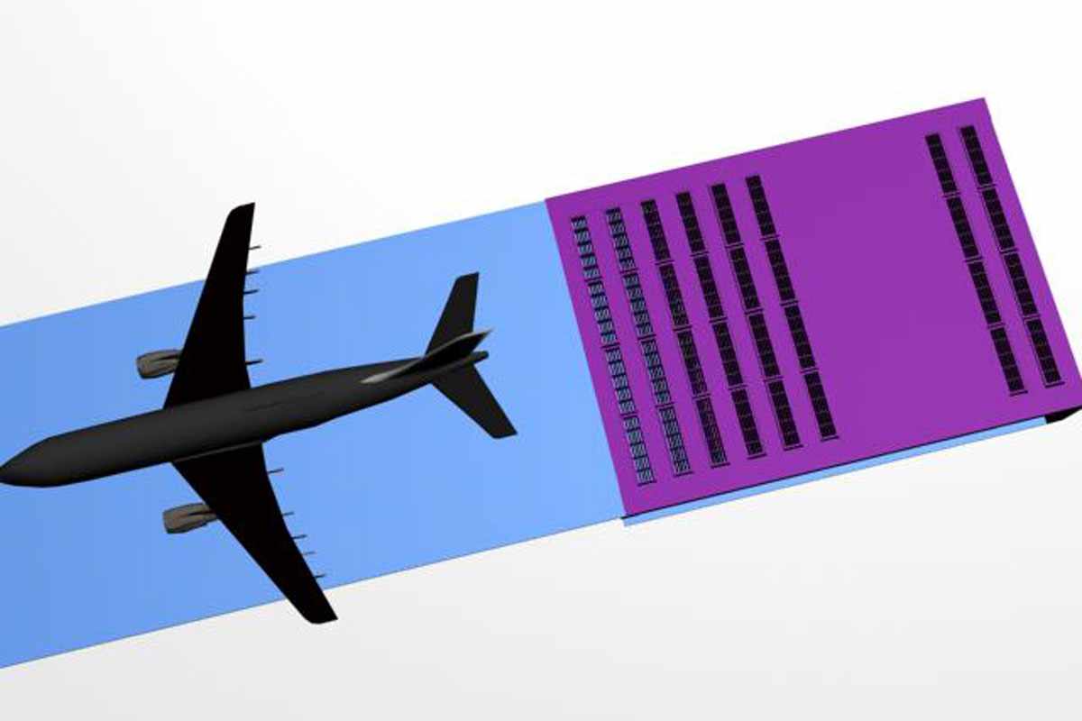 O conceito aproveita a "ventania" gerada pelos aviões durante a decolagem (Zetawatt)