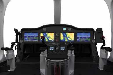 Painel do Bell 525: "cockpit de vidro"