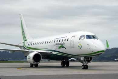 O "ecoDemonstrator" é um Embraer E170 para estudo de novas tecnologias (Thiago Vinholes)