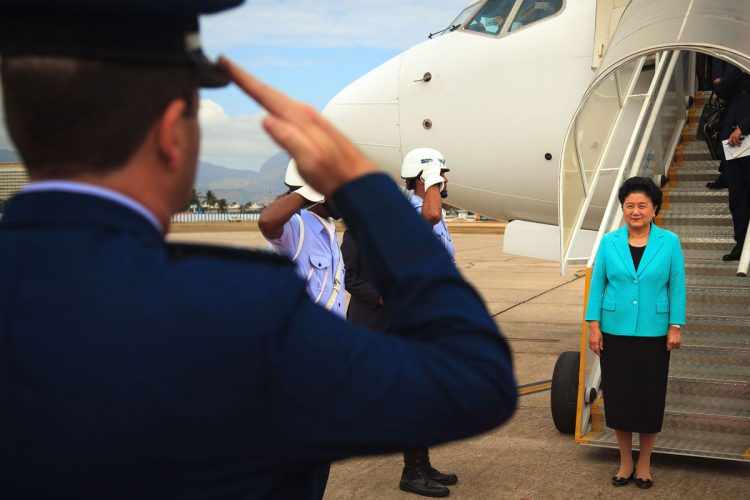 Desembarque da vice-primeira-ministra da China, Liu Yandong (FAB)