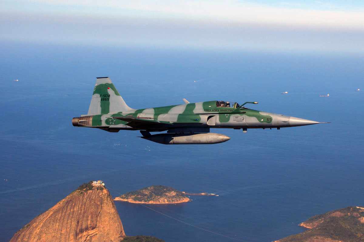 O caça F-5 Tiger foi uma das aeronaves de defesa utilizadas durante a Rio 2016 (FAB)