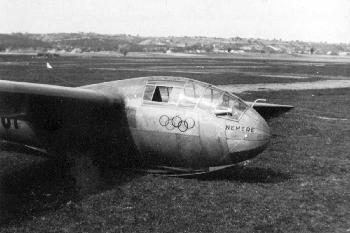O planador Nemere, do piloto húngaro Lajos Rotter, foi o vencedor da prova, mas não ganhou medalha de ouro (Domínio Público)