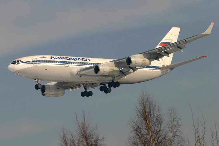 A companhia russa AEroflot voou para o Brasil com o IL-96 (Divulgação)