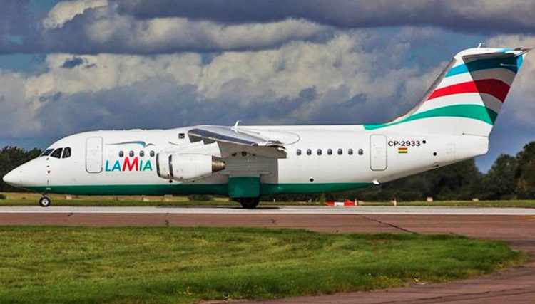 O Avro RJ85 da Lamia que se acidentou com a Chapecoense