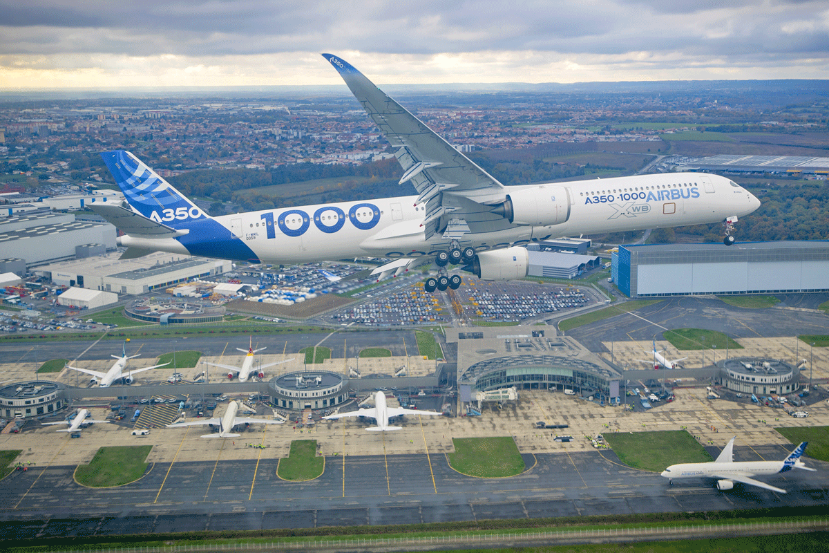 O primeiro voo do A350-1000 foi uma das novidades da Airbus neste ano (Divulgação)