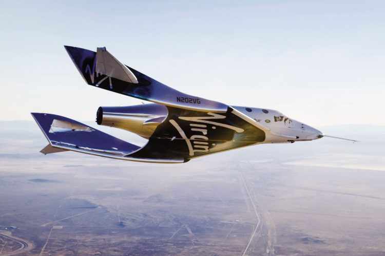 O "avião-espacial" SpaceShipTwo tem espaço para até seis passageiros (Virgin Galactic)