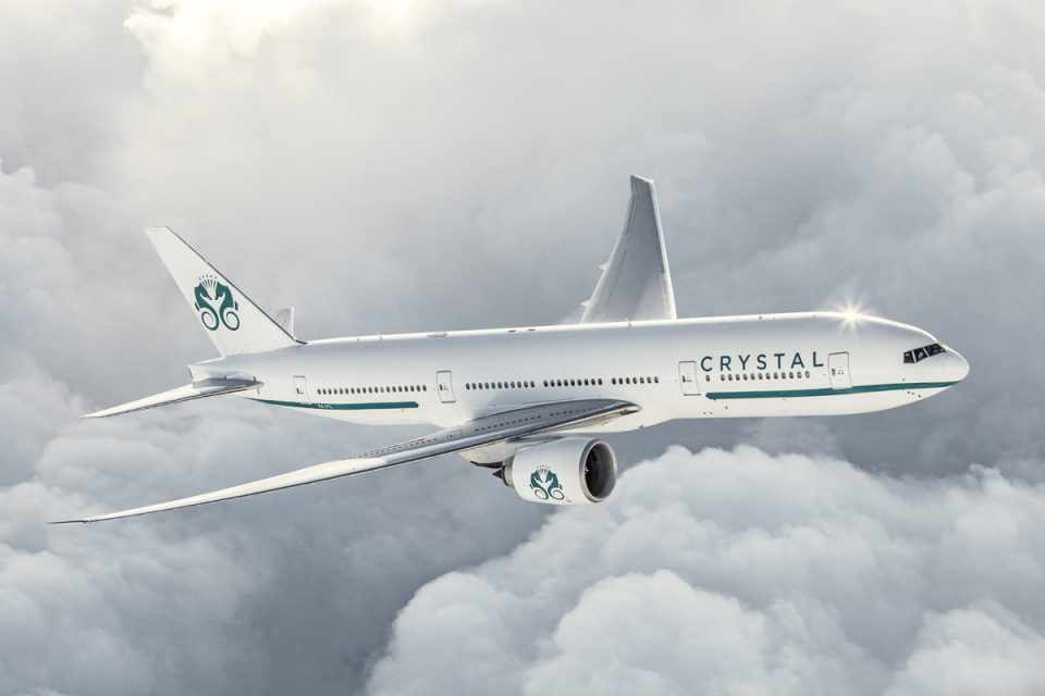 O jato 777 da Crystal Aircruises vai passar pelos principais centros produtores de vinhos (Divulgação)