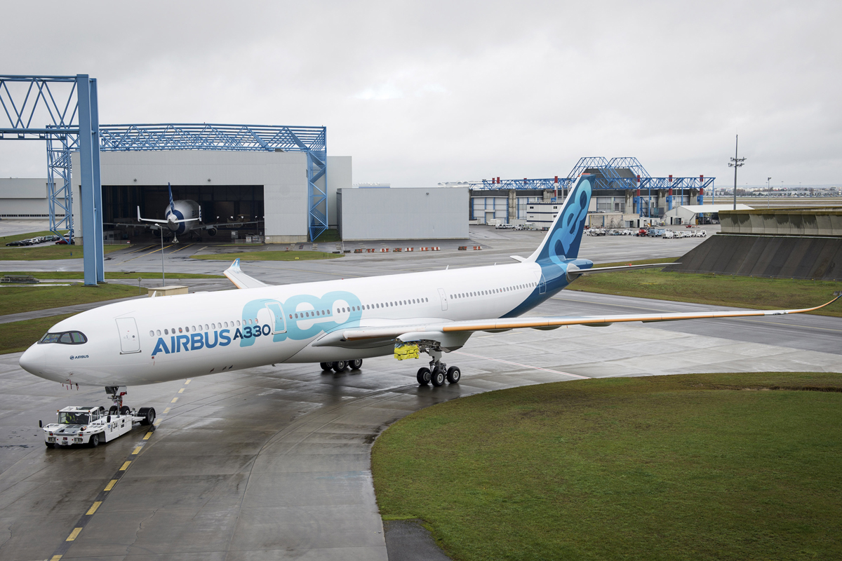 O A330neo foi apresentado no primeiro semestre, ainda sem motores (Airbus)