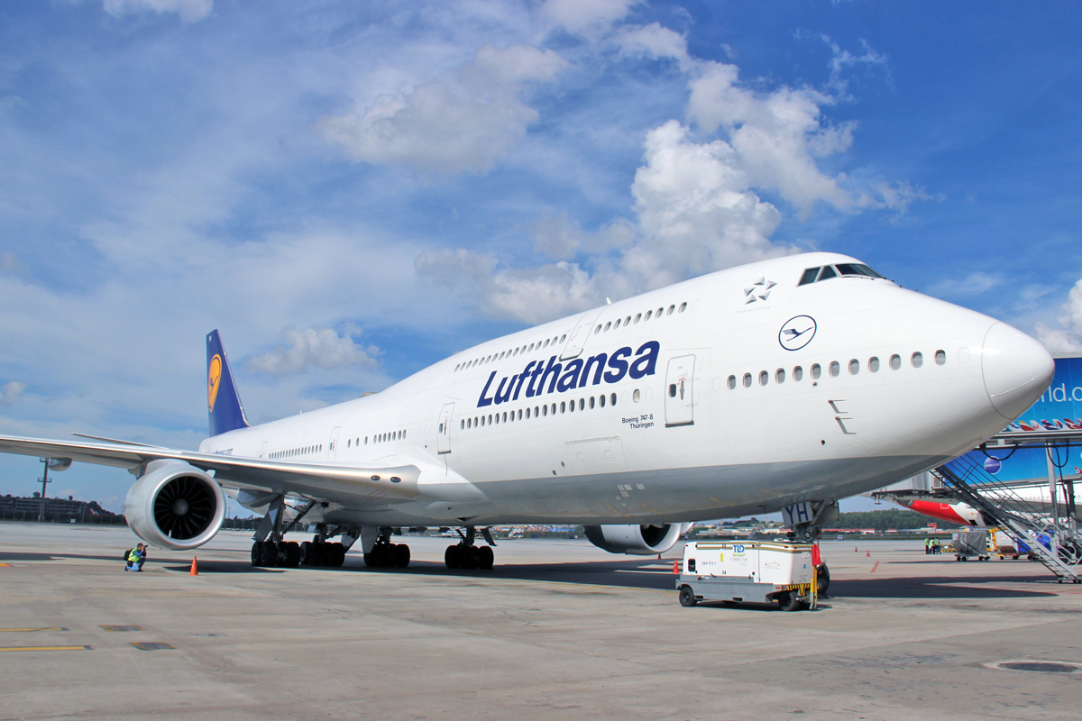 A Lufthansa é uma das três companhias que voam com o 747-8 na versão de passageiros (Thiago Vinholes)