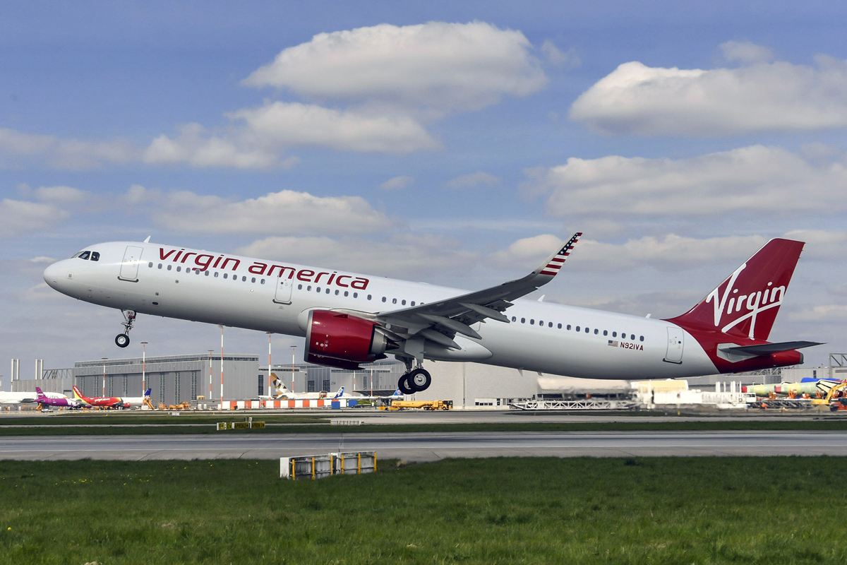 O A321neo da Virgin é equipado com 185 assentos (Airbus)