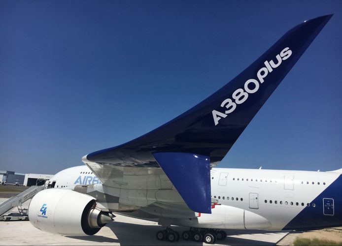 O novo winglet do A380plus tem 4,7 metros de altura (Airbus)
