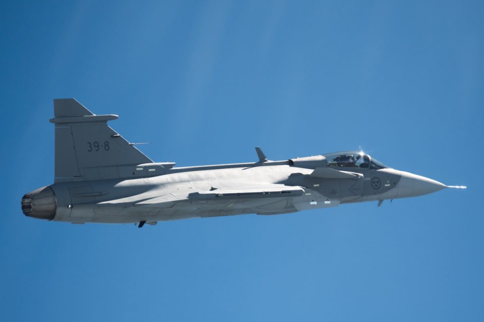 O Gripen vai retomar a capacidade da FAB com aeronaves capazes de voar a mach 2 (SAAB)