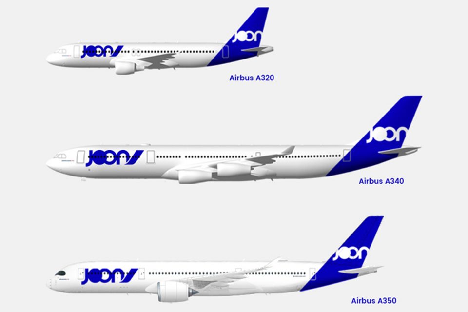 A Joon vai operar com os jatos Airbus A320, A340 e A350; operações começam neste ano (Divulgação)