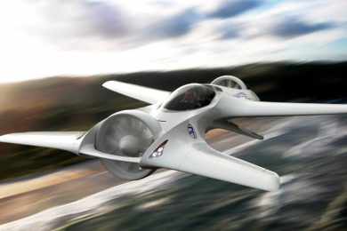 O carro voador da DeLorean é proposto com motorização elétrica e comandos automáticos (DeLorean Aerospace)