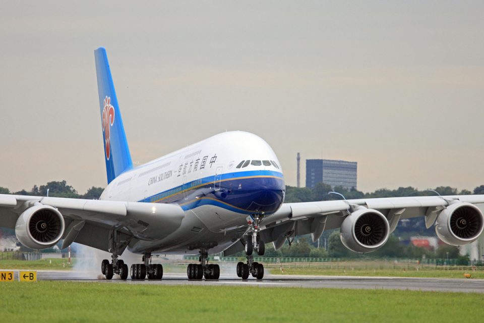 A China Southern Airlines é o único operador do A380 no mercado chinês, com cinco jatos na frota (Airbus)