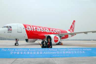 A AirAsia já opera nove jatos A320neo, mas da versão fabricada pela Airbus na Europa (Airbus)