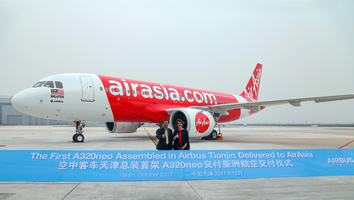 A AirAsia já opera nove jatos A320neo, mas da versão fabricada pela Airbus na Europa (Airbus)