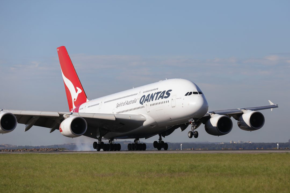 O A380 é um dos aviões da Qantas que operam os longos voos entre a Austrália e os EUA (Qantas)
