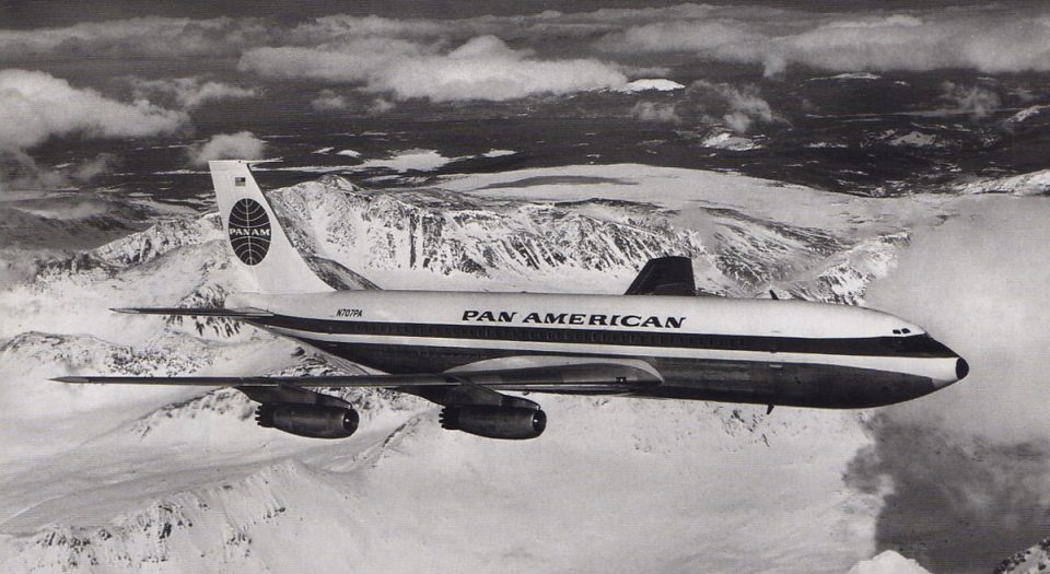 A Pan Am foi a primeira companhia que voou com o Boeing 707, em 1958 (Domínio Público)