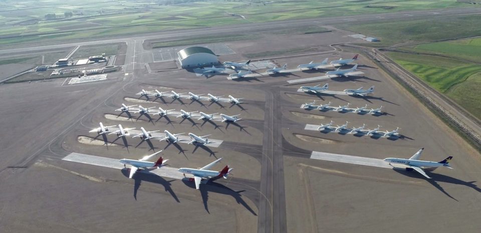 A Tarmac Aerosave é o maior centro de armazenamento de aeronaves da Europa (Divulgação)
