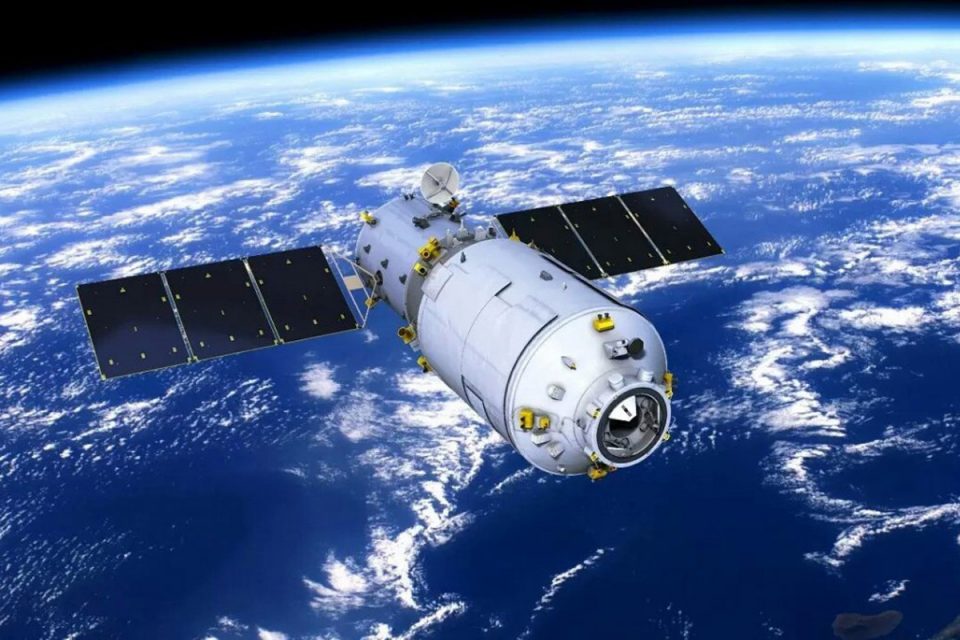 Projeção artística do Tiangong 1, o laboratório espacial chinês que está em órbita desde 2011 (CNSA)